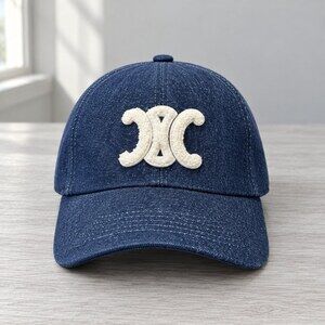 CELINE Dark Wash Denim Baseball Cap